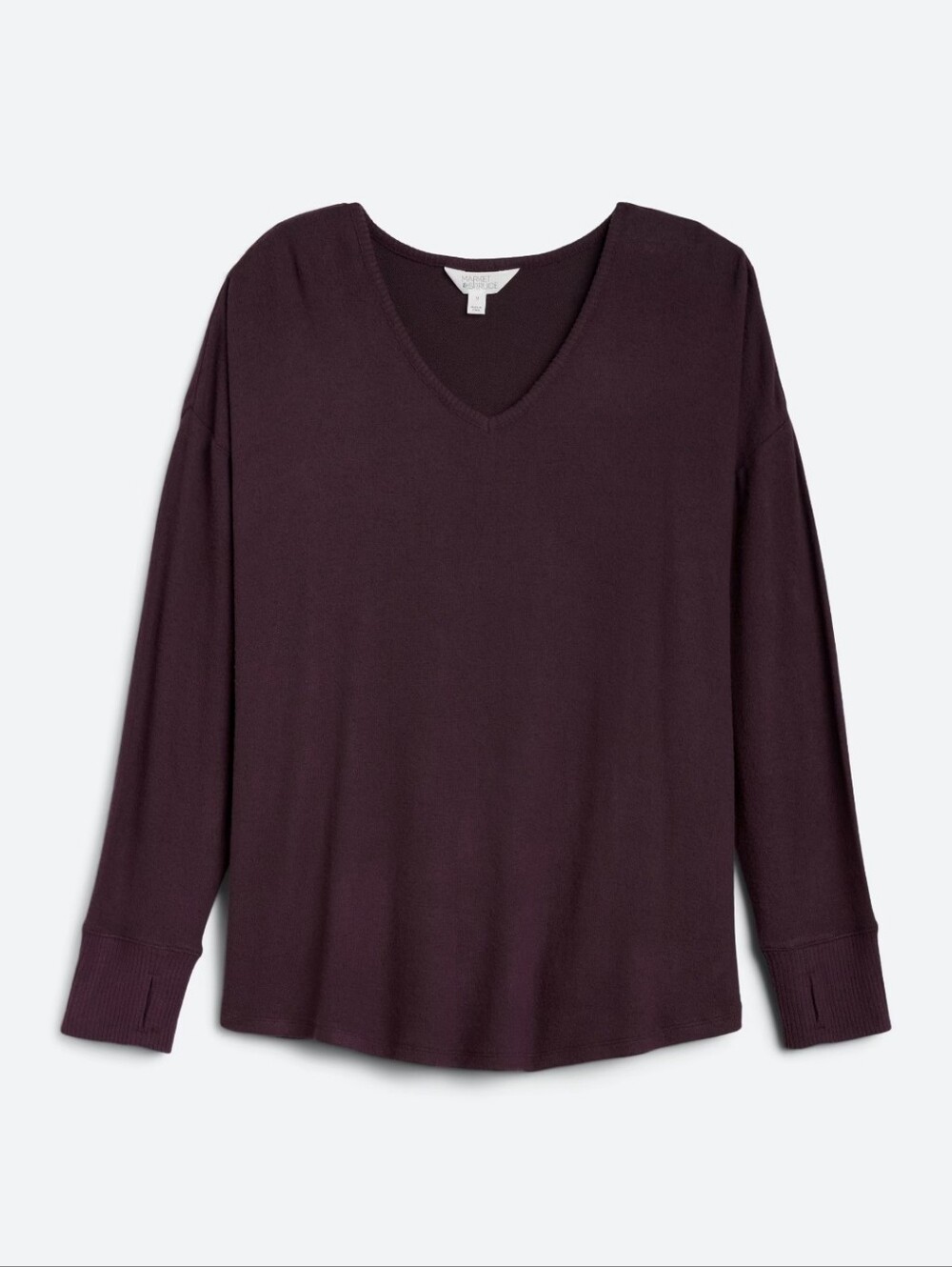 Market & Spruce Shelly V Neck Cozy Brushed Knit Top